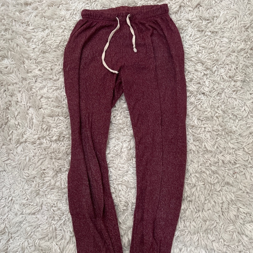 Maroon Drawstring Knitted Joggers